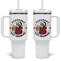Funny Skeleton Beer Christmas Tumbler With Handle Support Day Drinking - Wonder Print Shop