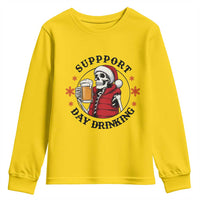 Funny Skeleton Beer Christmas Youth Sweatshirt Support Day Drinking - Wonder Print Shop