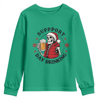 Funny Skeleton Beer Christmas Youth Sweatshirt Support Day Drinking - Wonder Print Shop