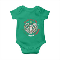 Funny Skeleton Christian Baby Onesie Christmas Begins With Christ - Wonder Print Shop