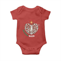 Funny Skeleton Christian Baby Onesie Christmas Begins With Christ - Wonder Print Shop