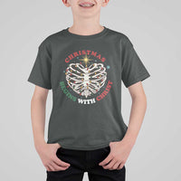 Funny Skeleton Christian T Shirt For Kid Christmas Begins With Christ - Wonder Print Shop