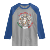 Funny Skeleton Christian Raglan Shirt Christmas Begins With Christ - Wonder Print Shop