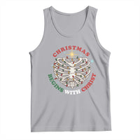 Funny Skeleton Christian Tank Top Christmas Begins With Christ - Wonder Print Shop