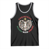Funny Skeleton Christian Tank Top Christmas Begins With Christ - Wonder Print Shop