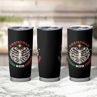 Funny Skeleton Christian Tumbler Cup Christmas Begins With Christ - Wonder Print Shop