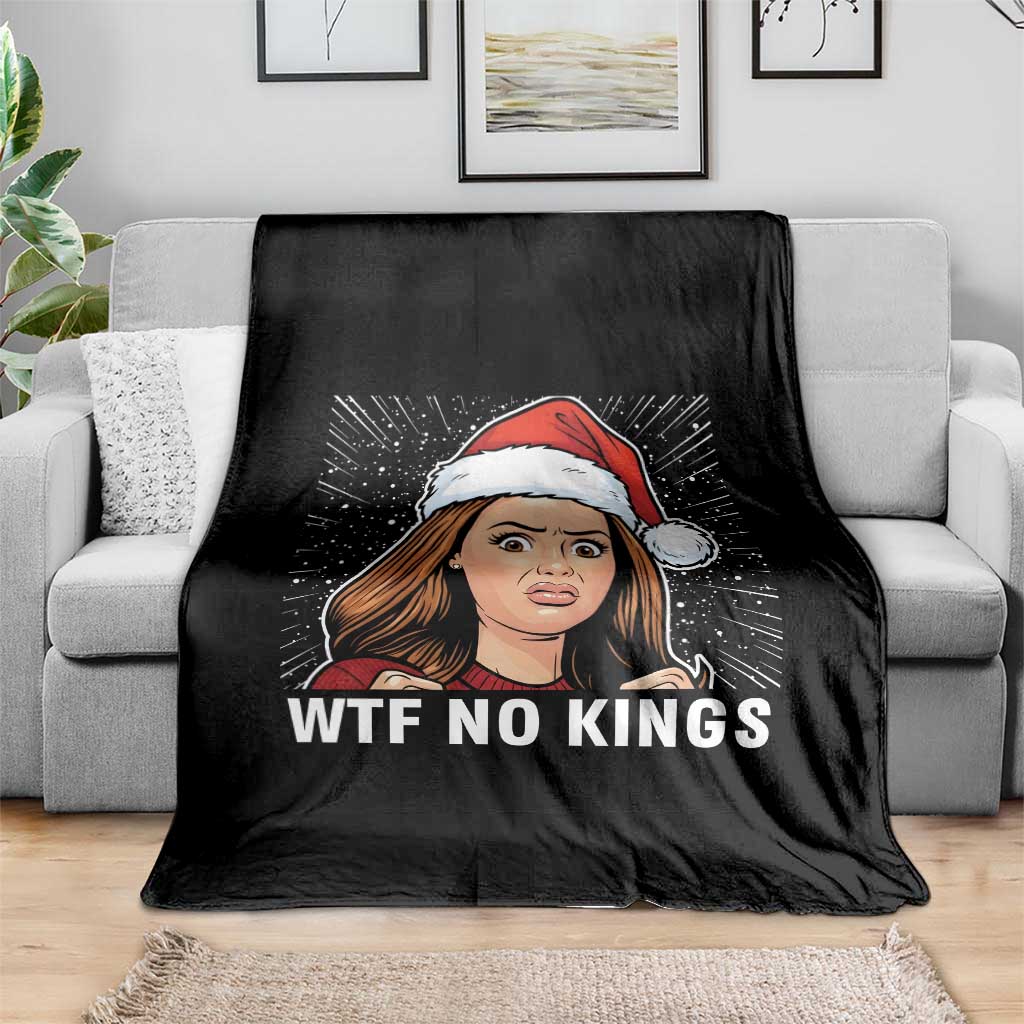 No Kings Throw Blanket Funny Doll Face Meme Christmas - Wonder Print Shop