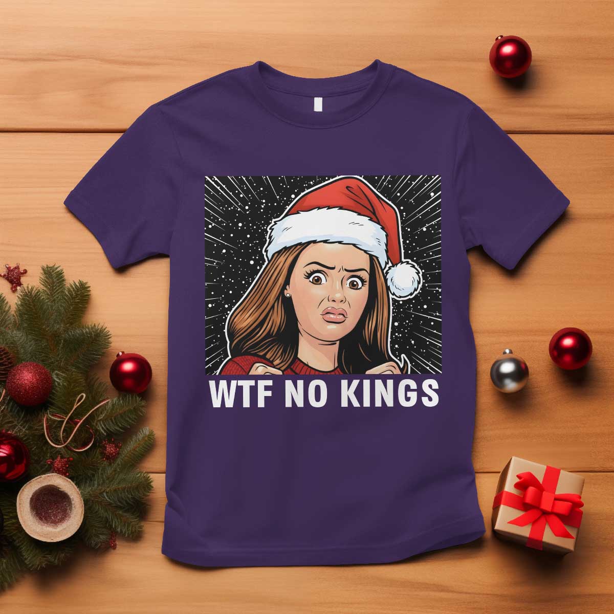 No Kings T Shirt Funny Doll Face Meme Christmas - Wonder Print Shop