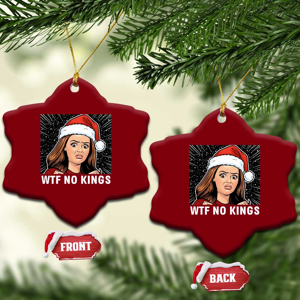 No Kings Ceramic Ornament Funny Doll Face Meme Xmas - Wonder Print Shop