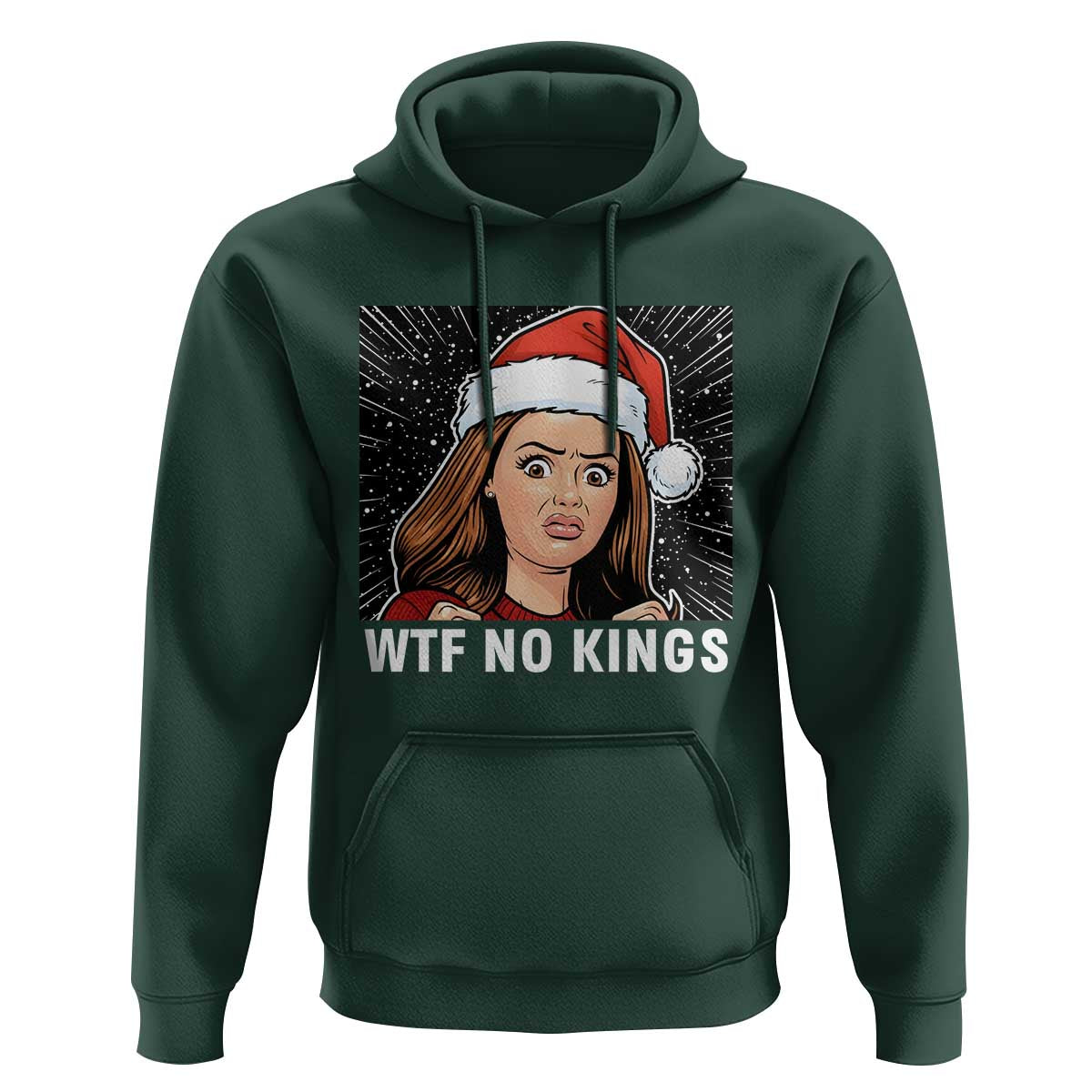 No Kings Hoodie Funny Doll Face Meme Christmas - Wonder Print Shop