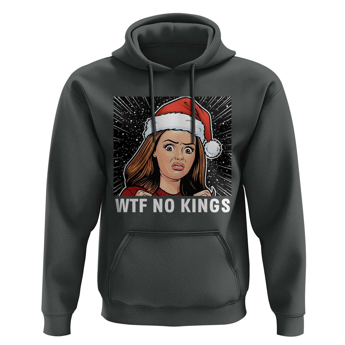 No Kings Hoodie Funny Doll Face Meme Christmas - Wonder Print Shop