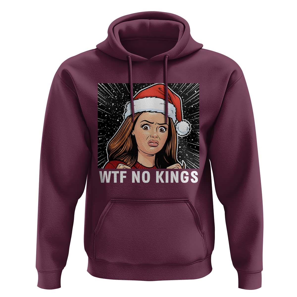 No Kings Hoodie Funny Doll Face Meme Christmas - Wonder Print Shop