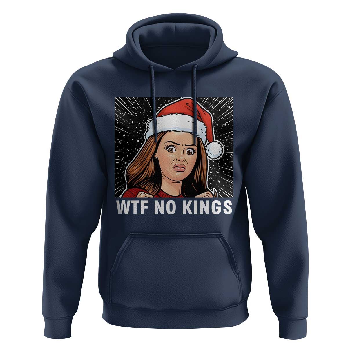 No Kings Hoodie Funny Doll Face Meme Christmas - Wonder Print Shop