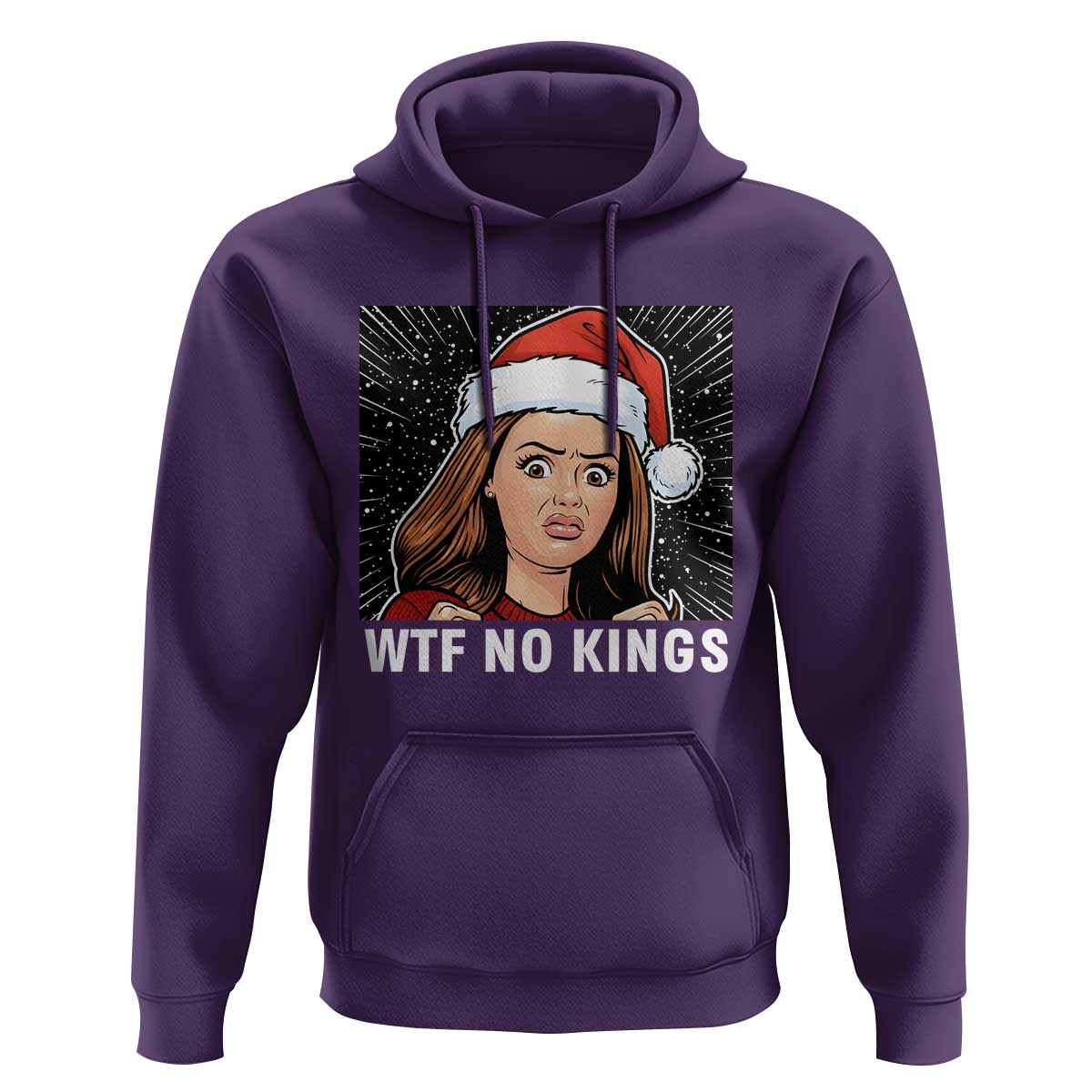 No Kings Hoodie Funny Doll Face Meme Christmas - Wonder Print Shop