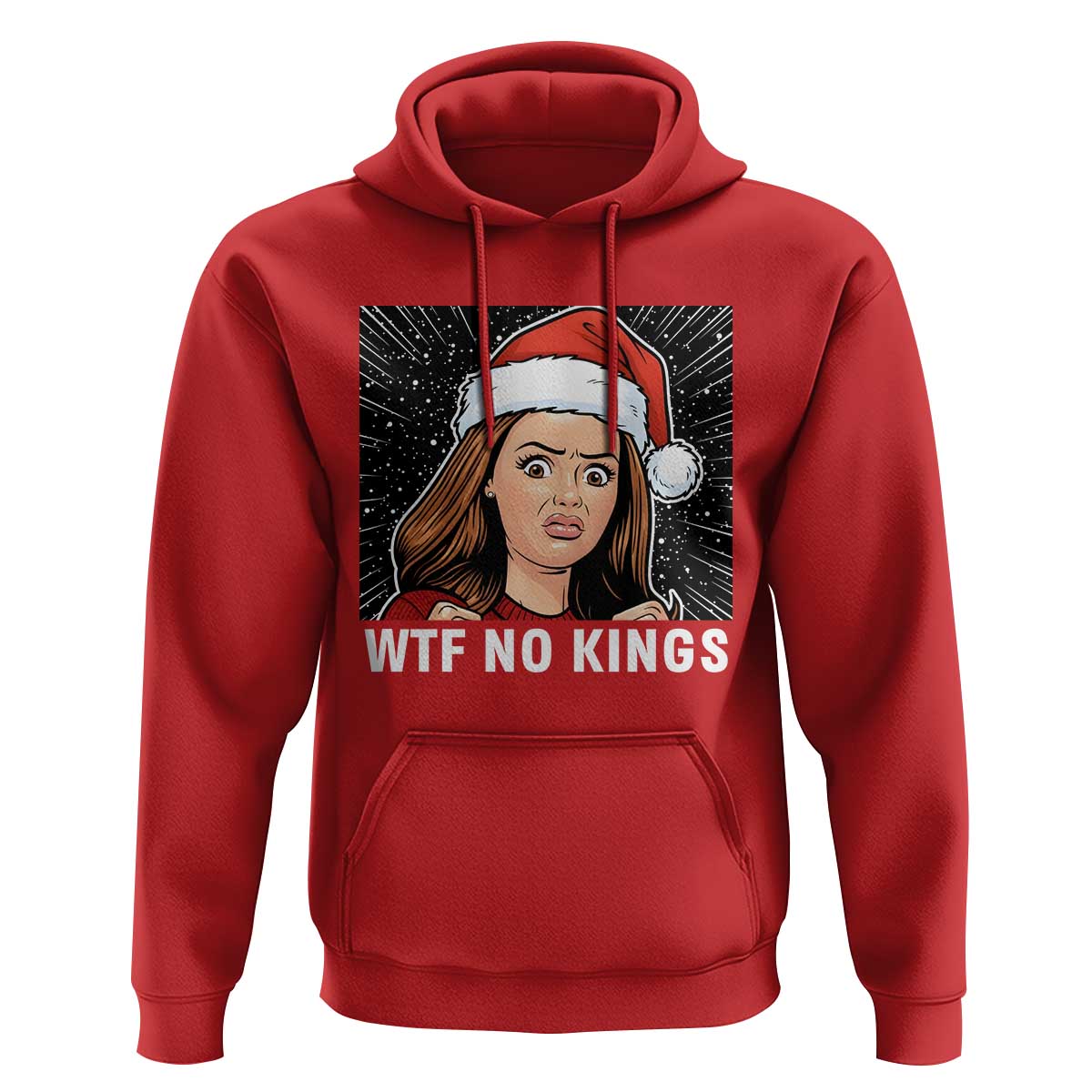 No Kings Hoodie Funny Doll Face Meme Christmas - Wonder Print Shop