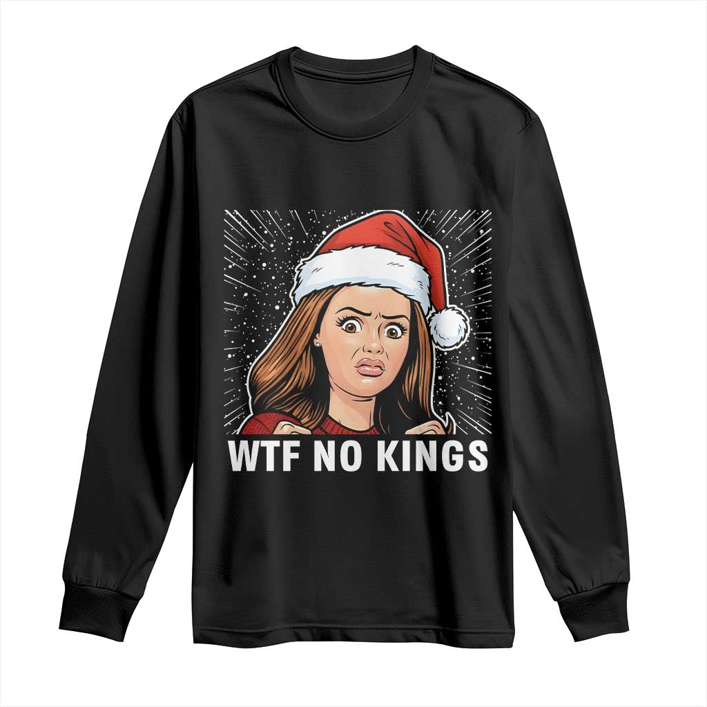 No Kings Long Sleeve Shirt Funny Doll Face Meme Christmas - Wonder Print Shop