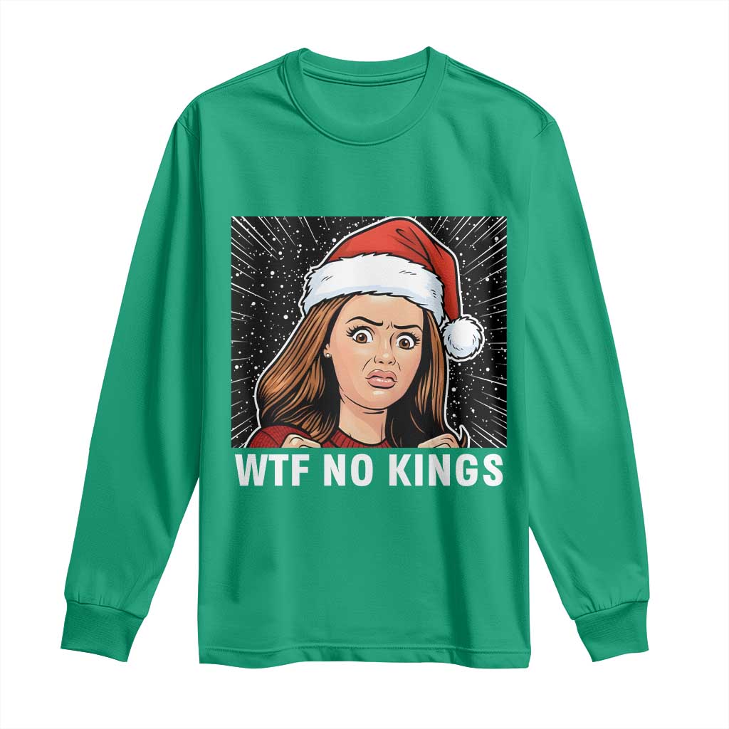 No Kings Long Sleeve Shirt Funny Doll Face Meme Christmas - Wonder Print Shop