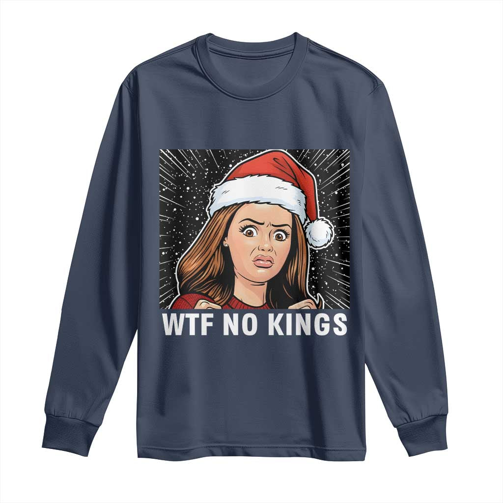 No Kings Long Sleeve Shirt Funny Doll Face Meme Christmas - Wonder Print Shop