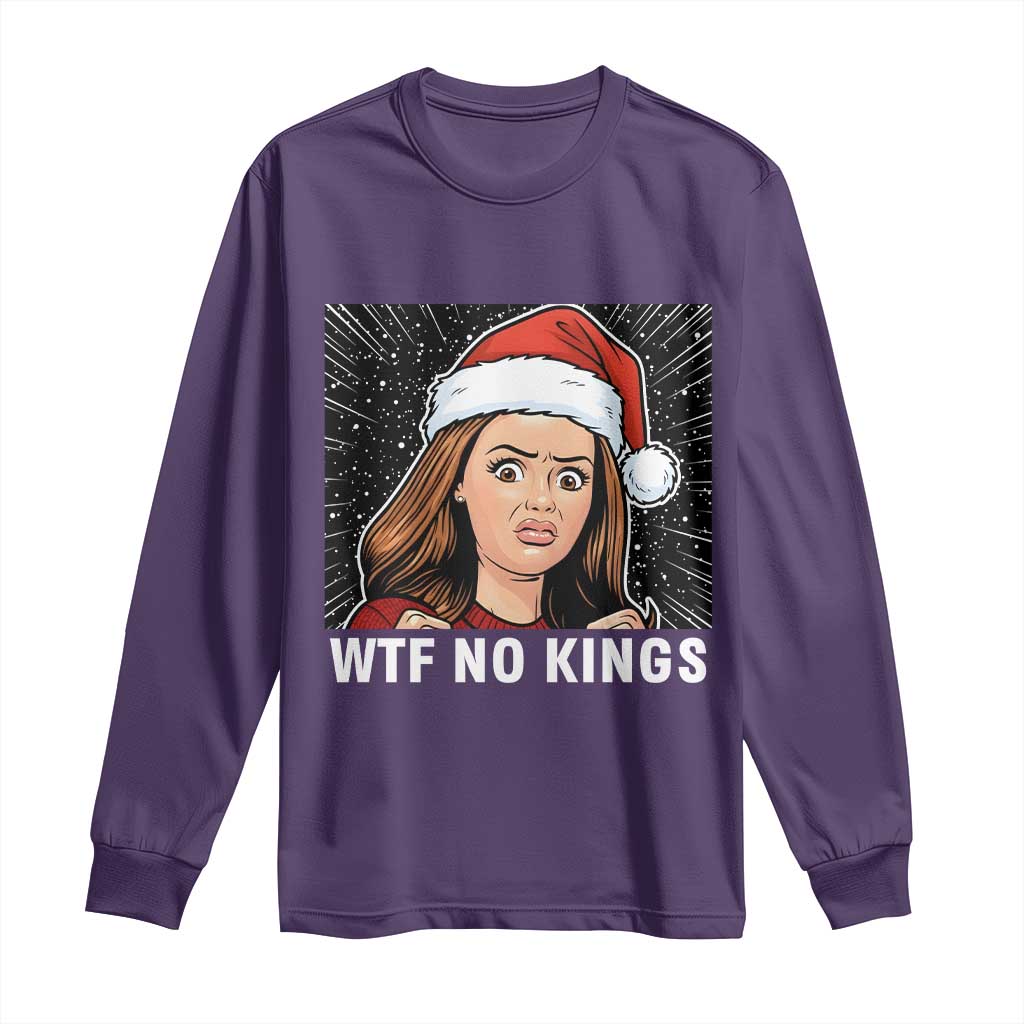 No Kings Long Sleeve Shirt Funny Doll Face Meme Christmas - Wonder Print Shop