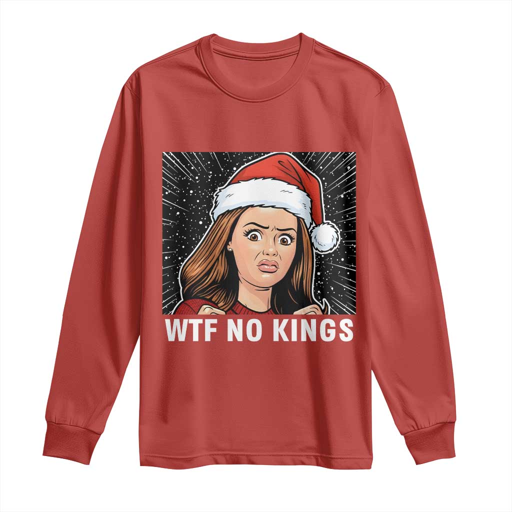 No Kings Long Sleeve Shirt Funny Doll Face Meme Christmas - Wonder Print Shop