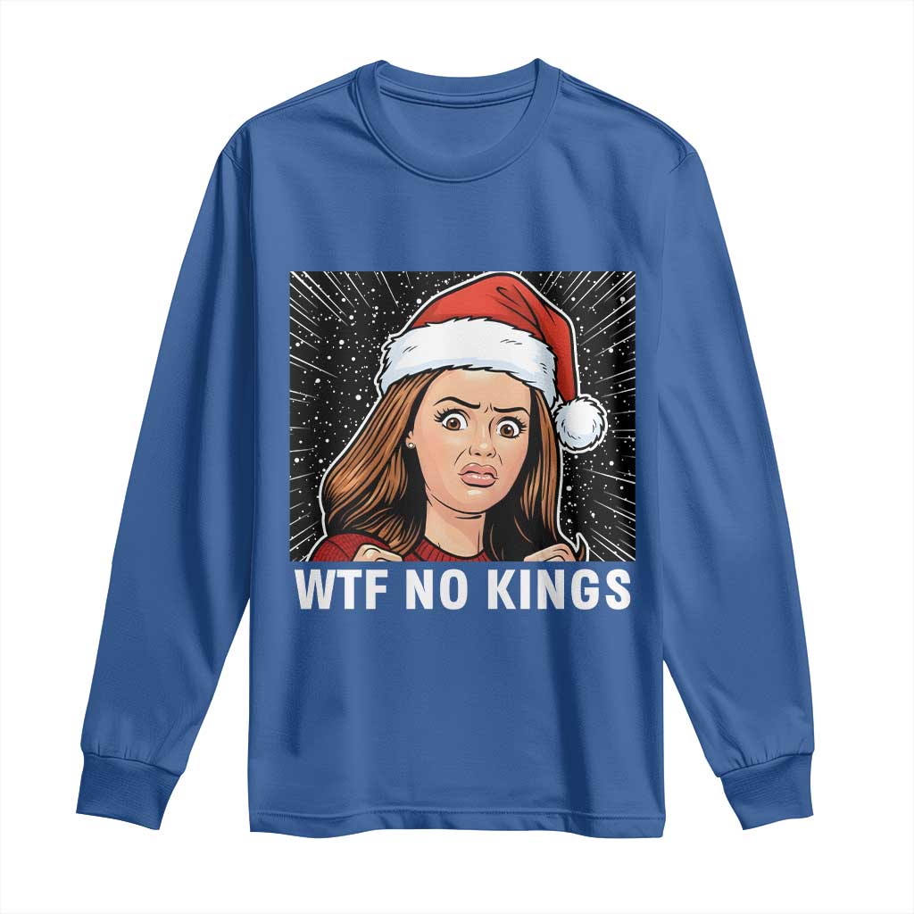 No Kings Long Sleeve Shirt Funny Doll Face Meme Christmas - Wonder Print Shop