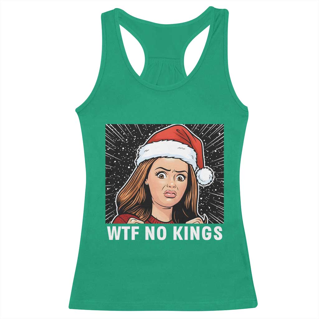 No Kings Racerback Tank Top Funny Doll Face Meme Christmas - Wonder Print Shop