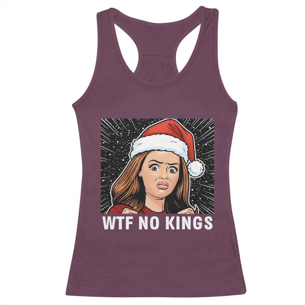 No Kings Racerback Tank Top Funny Doll Face Meme Christmas - Wonder Print Shop