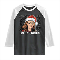 No Kings Raglan Shirt Funny Doll Face Meme Christmas - Wonder Print Shop