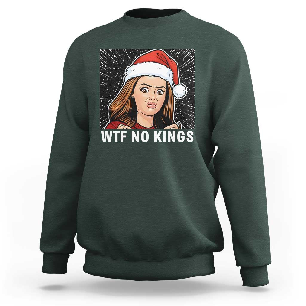 No Kings Sweatshirt Funny Doll Face Meme Christmas - Wonder Print Shop