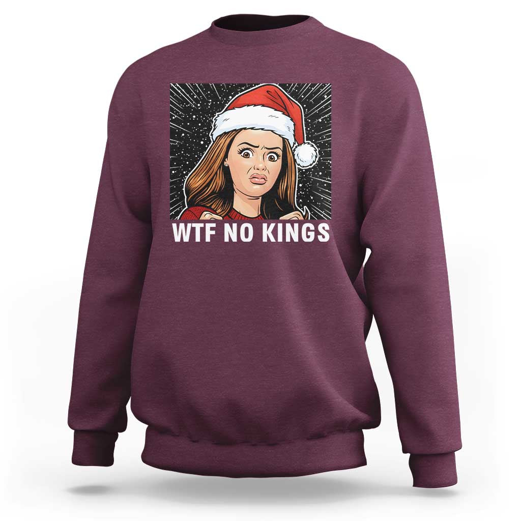 No Kings Sweatshirt Funny Doll Face Meme Christmas - Wonder Print Shop