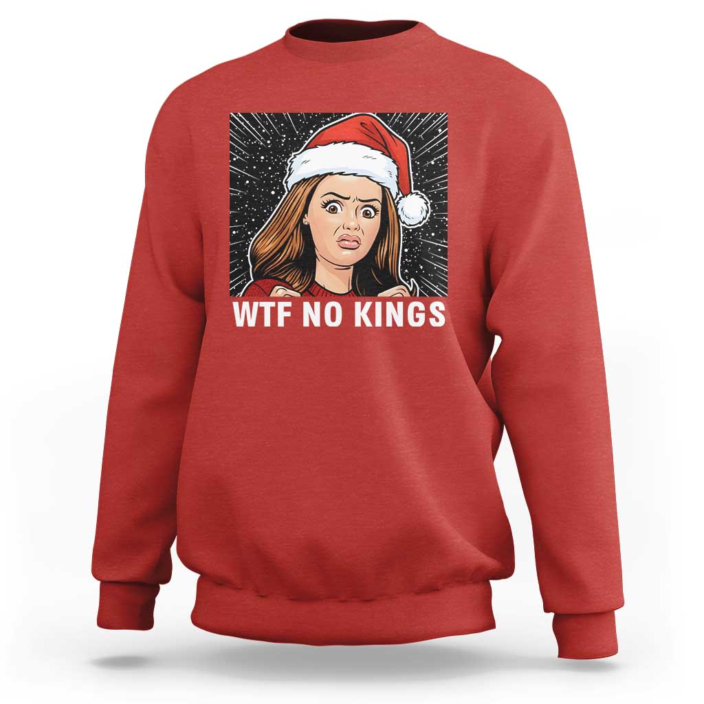 No Kings Sweatshirt Funny Doll Face Meme Christmas - Wonder Print Shop
