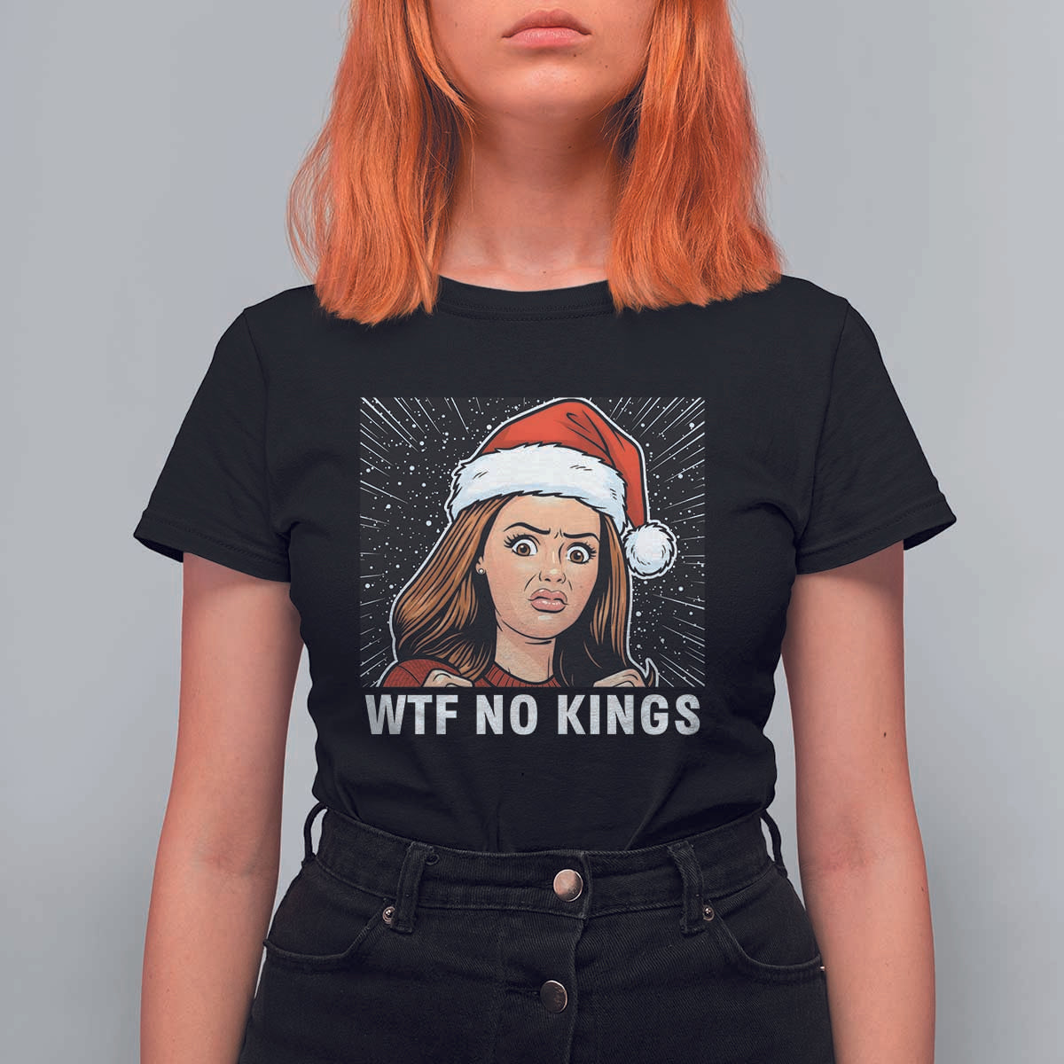 No Kings T Shirt For Women Funny Doll Face Meme Christmas - Wonder Print Shop
