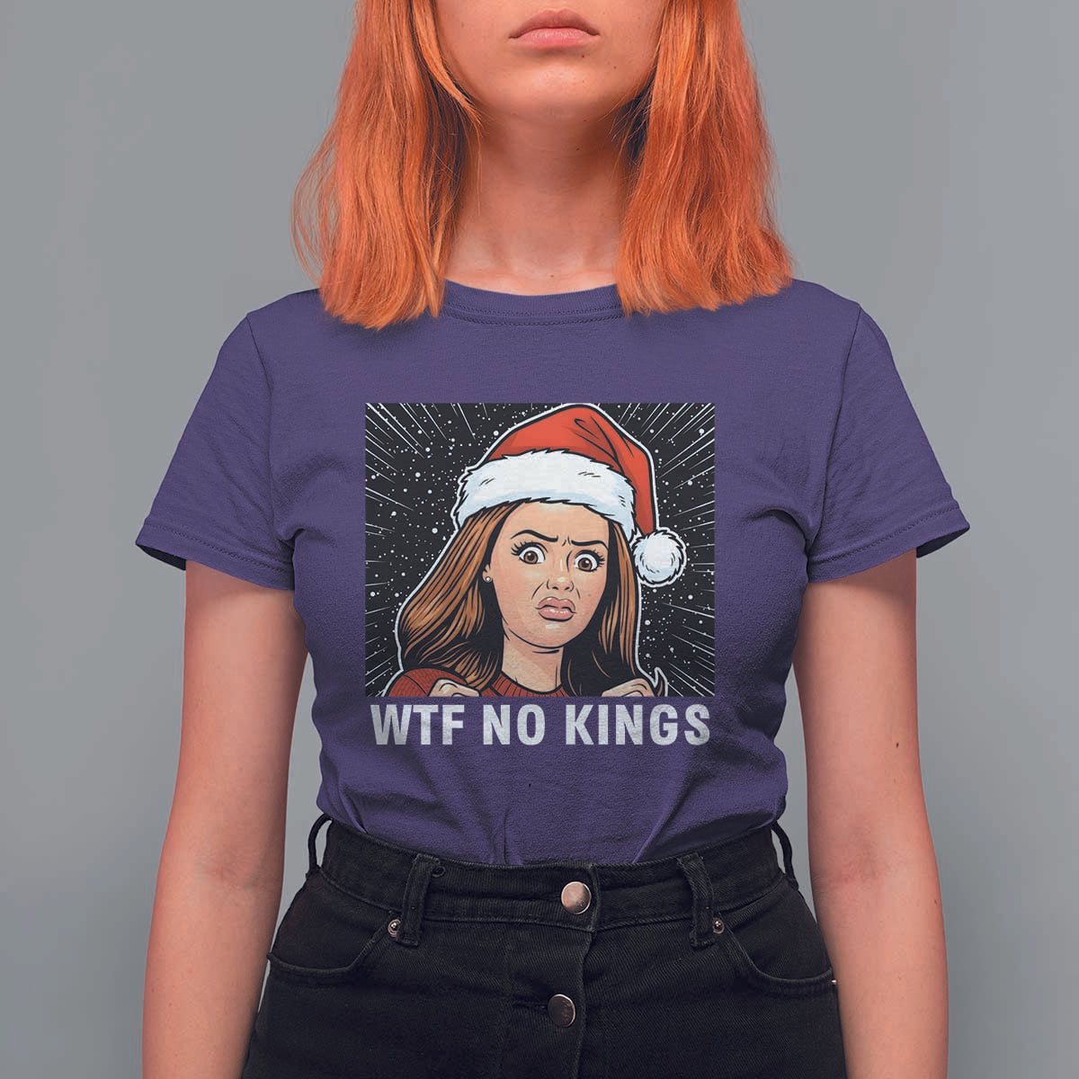 No Kings T Shirt For Women Funny Doll Face Meme Christmas - Wonder Print Shop