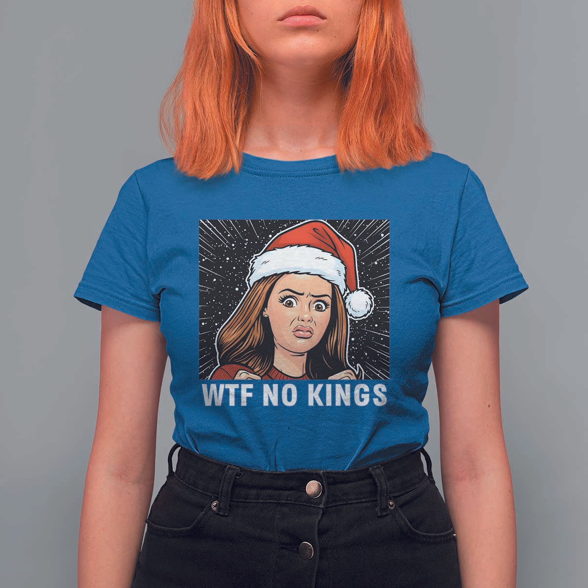 No Kings T Shirt For Women Funny Doll Face Meme Christmas - Wonder Print Shop
