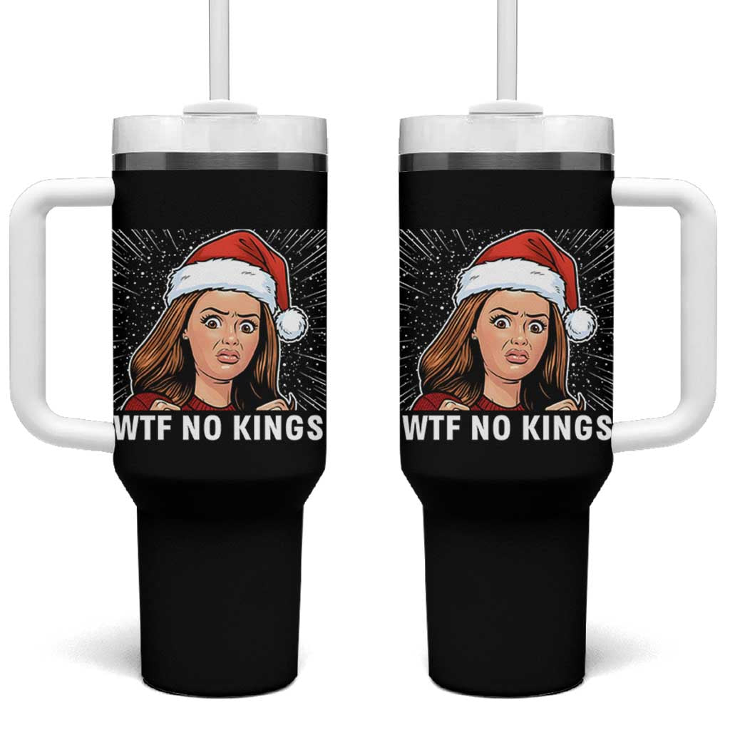 No Kings Tumbler With Handle Funny Doll Face Meme Christmas - Wonder Print Shop