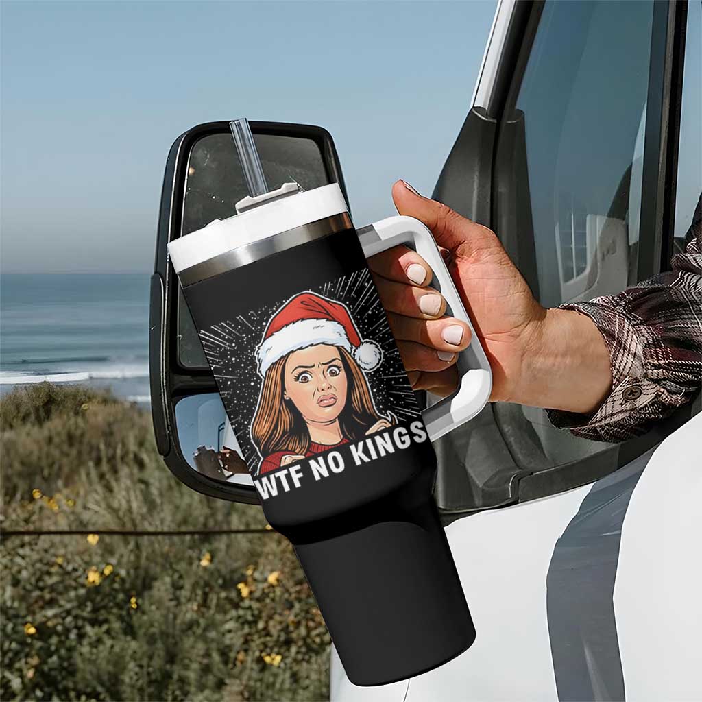 No Kings Tumbler With Handle Funny Doll Face Meme Christmas - Wonder Print Shop