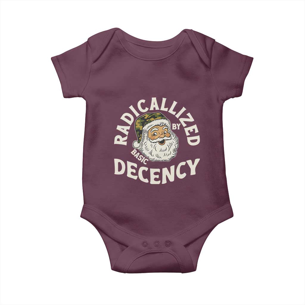 Funny Santa Camo Christmas Baby Onesie Radicalized By Basic Decency - Wonder Print Shop