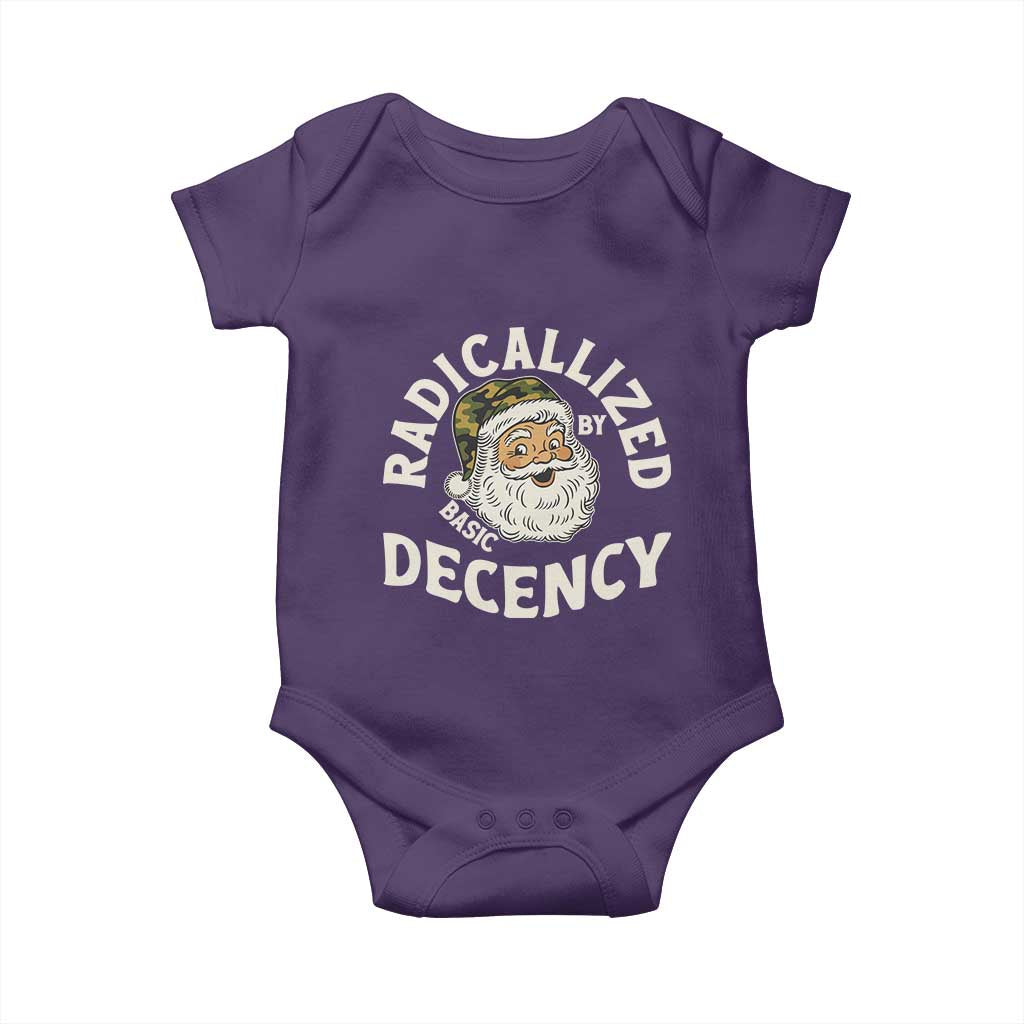 Funny Santa Camo Christmas Baby Onesie Radicalized By Basic Decency - Wonder Print Shop