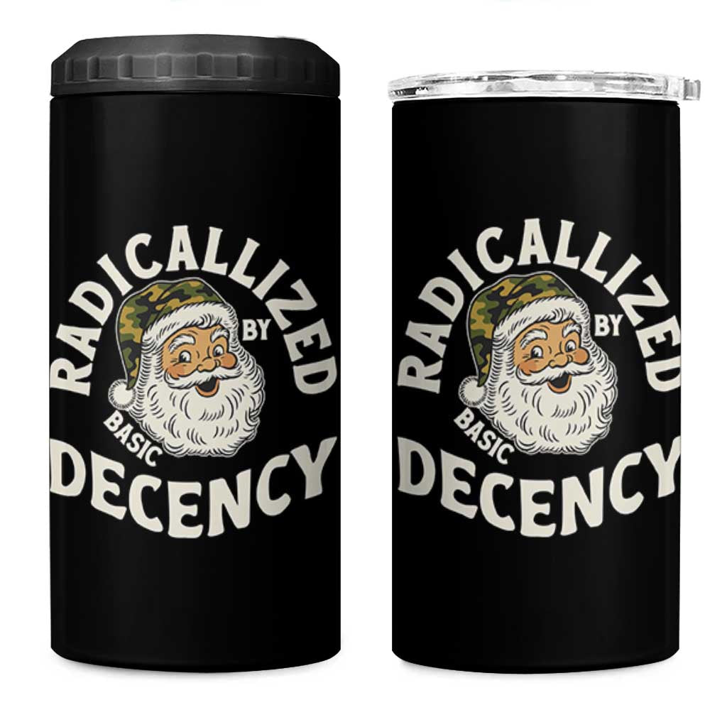 Funny Santa Camo Christmas 4 in 1 Can Cooler Tumbler Radicalized By Basic Decency - Wonder Print Shop