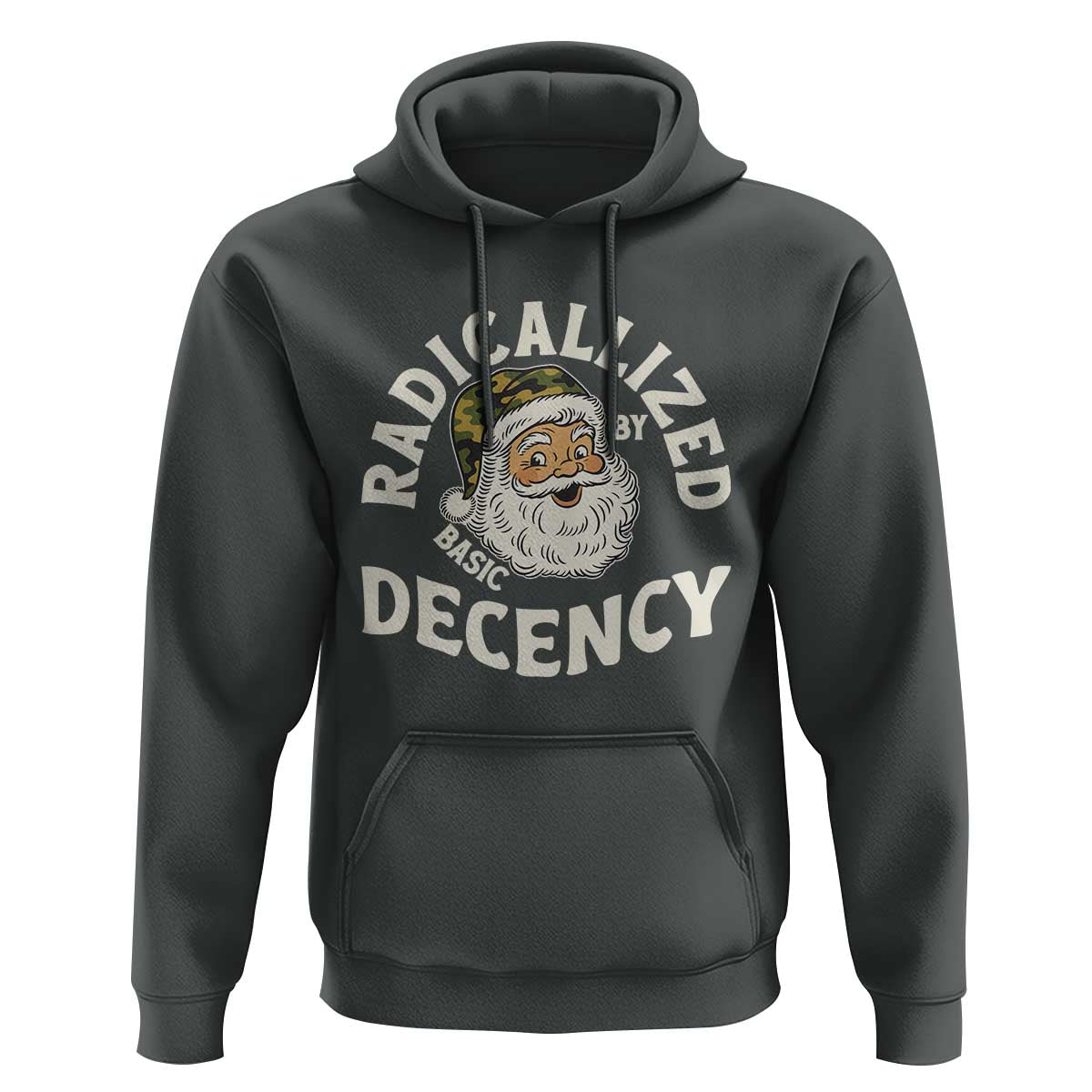 Funny Santa Camo Christmas Hoodie Radicalized By Basic Decency - Wonder Print Shop
