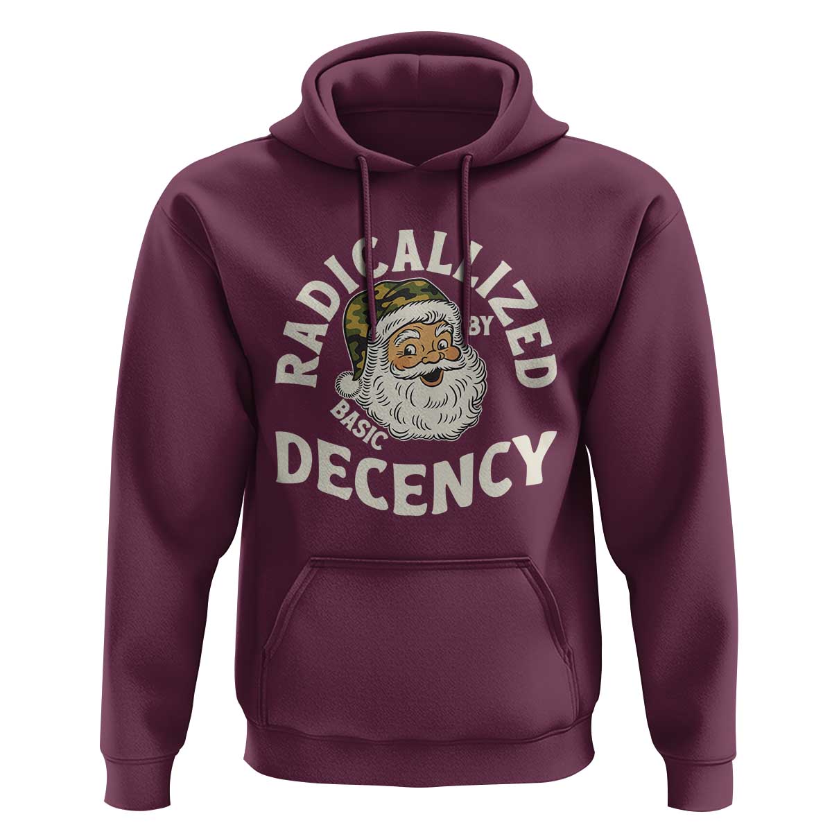 Funny Santa Camo Christmas Hoodie Radicalized By Basic Decency - Wonder Print Shop