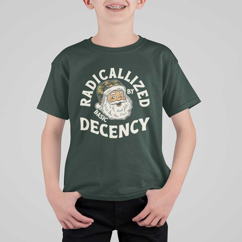 Funny Santa Camo Christmas T Shirt For Kid Radicalized By Basic Decency - Wonder Print Shop