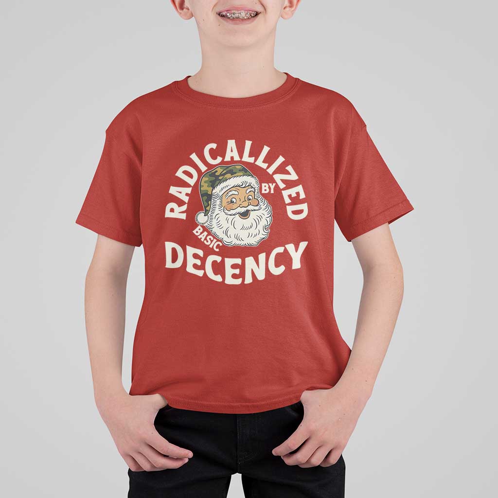 Funny Santa Camo Christmas T Shirt For Kid Radicalized By Basic Decency - Wonder Print Shop