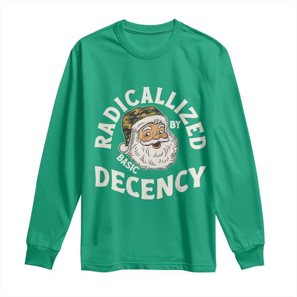 Funny Santa Camo Christmas Long Sleeve Shirt Radicalized By Basic Decency - Wonder Print Shop