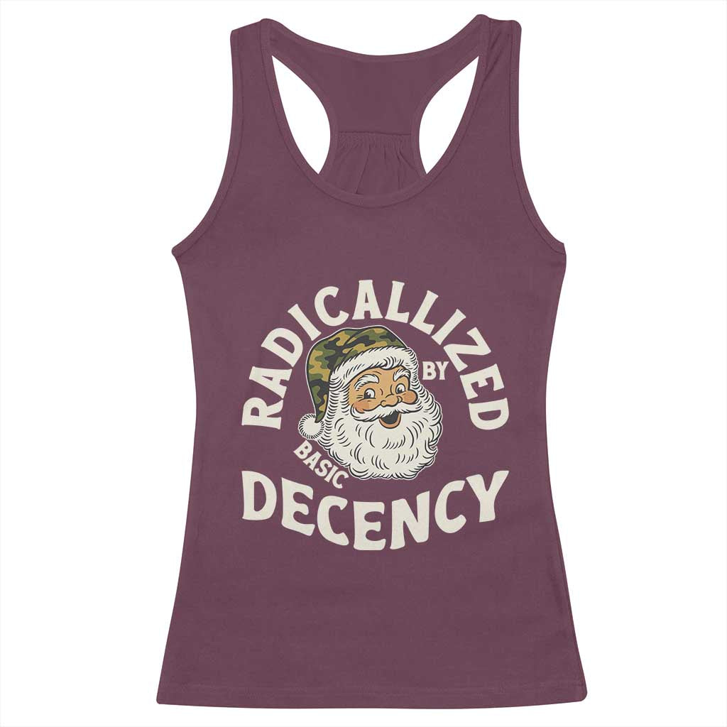 Funny Santa Camo Christmas Racerback Tank Top Radicalized By Basic Decency - Wonder Print Shop