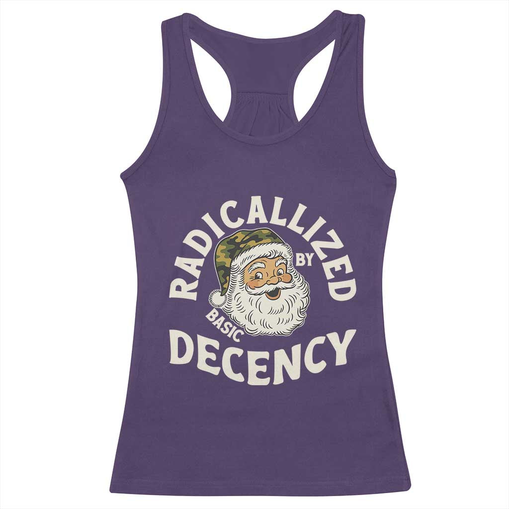 Funny Santa Camo Christmas Racerback Tank Top Radicalized By Basic Decency - Wonder Print Shop