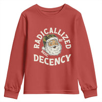 Funny Santa Camo Christmas Youth Sweatshirt Radicalized By Basic Decency - Wonder Print Shop