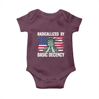 Statue of Liberty Patriotic Baby Onesie Radicalized By Basic Decency - Wonder Print Shop