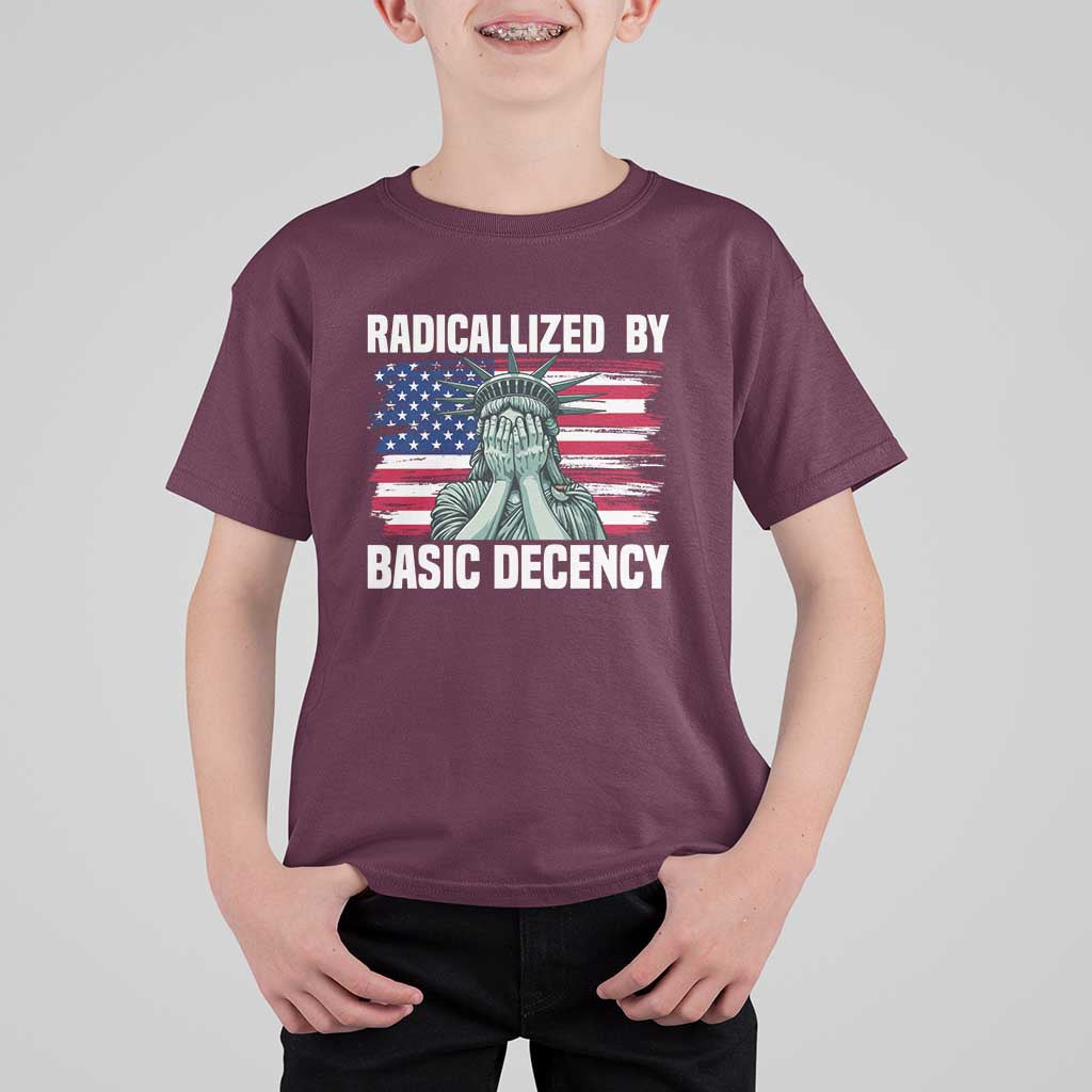 Statue of Liberty Patriotic T Shirt For Kid Radicalized By Basic Decency - Wonder Print Shop