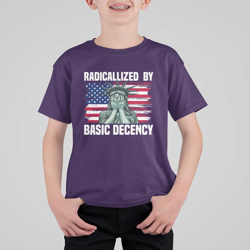 Statue of Liberty Patriotic T Shirt For Kid Radicalized By Basic Decency - Wonder Print Shop